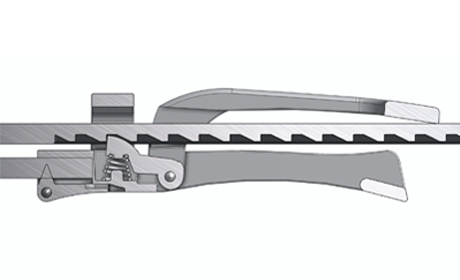 Rendered cutaway of CLIC-FIT belt buckle